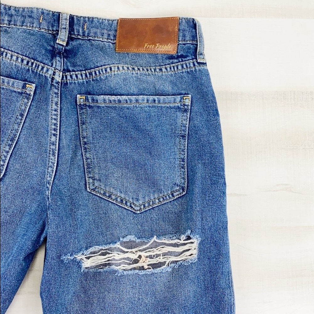 FREE PEOPLE Tattooed Print Ripped Boyfriend Jean - Picture 8 of 16